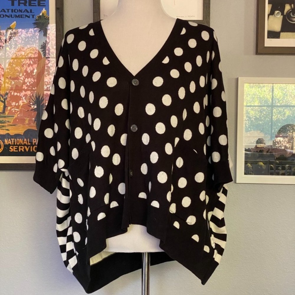 White Chocolate Polka Dot & Striped Sweater